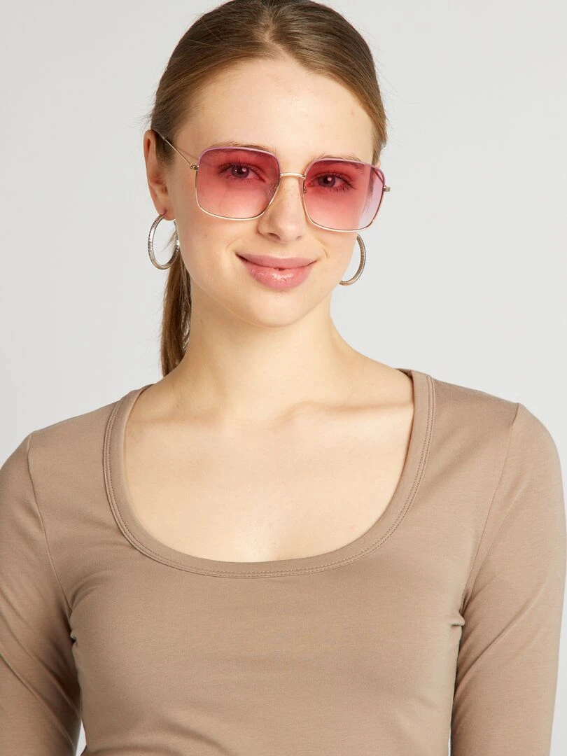 Crop top manches longues   BEIGE