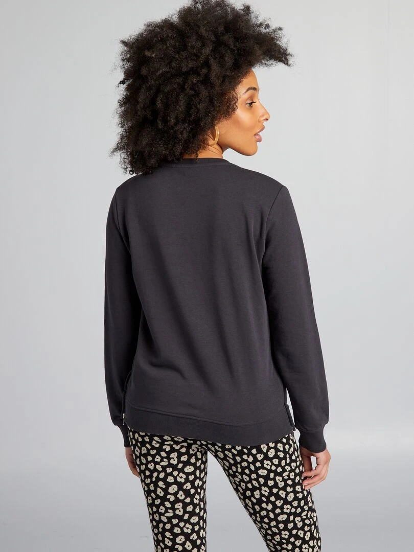 Sweat d'allaitement avec ouverture sur les côtés   Noir