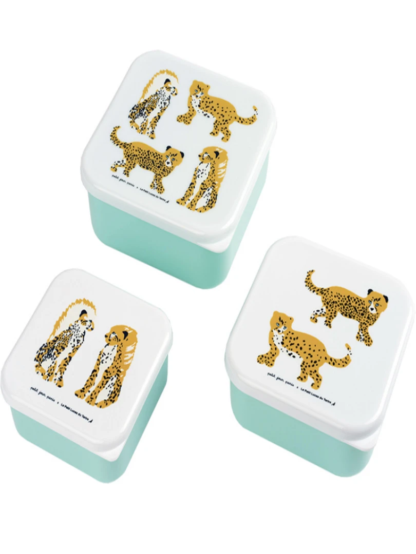 Lot De 3 Boîtes À Goûter Le Petit Lucas Du Tertre Le Jaguar Marron