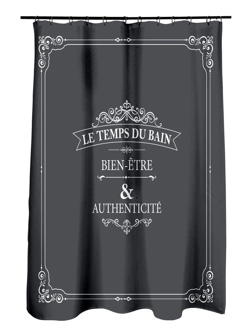 Rideau de douche Le Temps du Bain Gris foncé