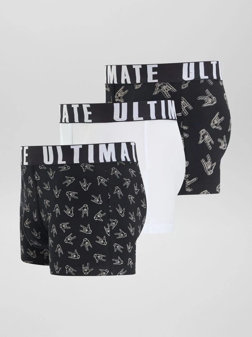 Lot de 3 boxers fantaisie   Noir/blanc