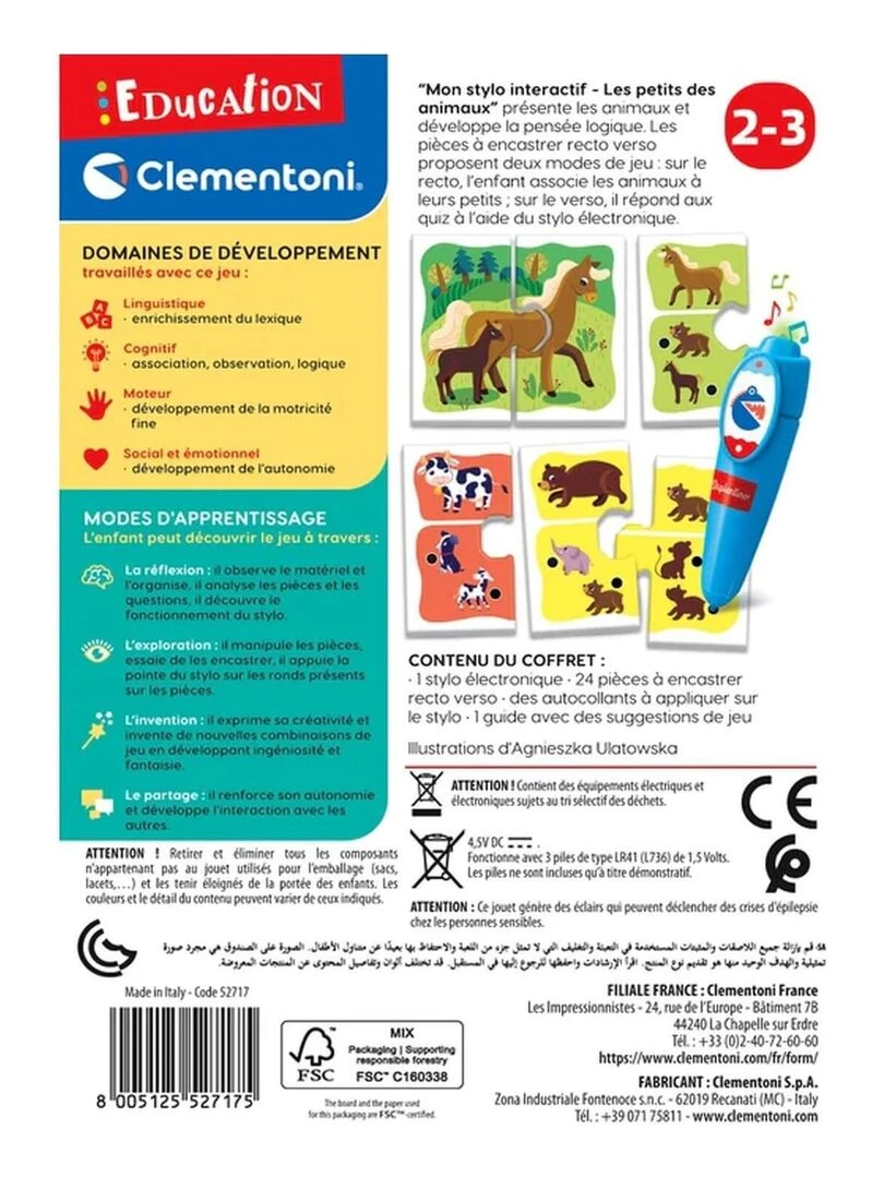Mon stylo interactif   Les petits des animaux   N/A