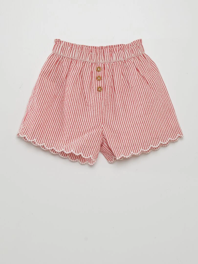 Short rayé Rouge