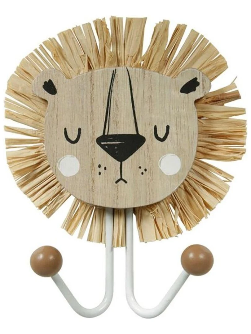 Lot de 3 patères Lion Beige