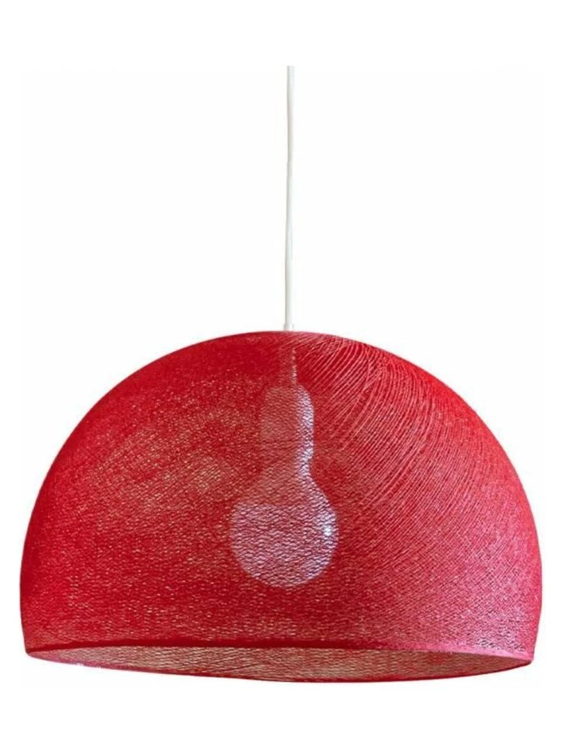 Abat jour coupole rouge 50 et sa suspension simple Rouge