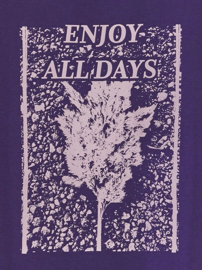 T shirt imprimé à col rond Violet