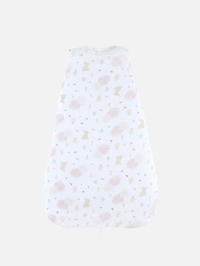 Gigoteuse 70 cm mousseline de coton BIO ouatinée    Blanc