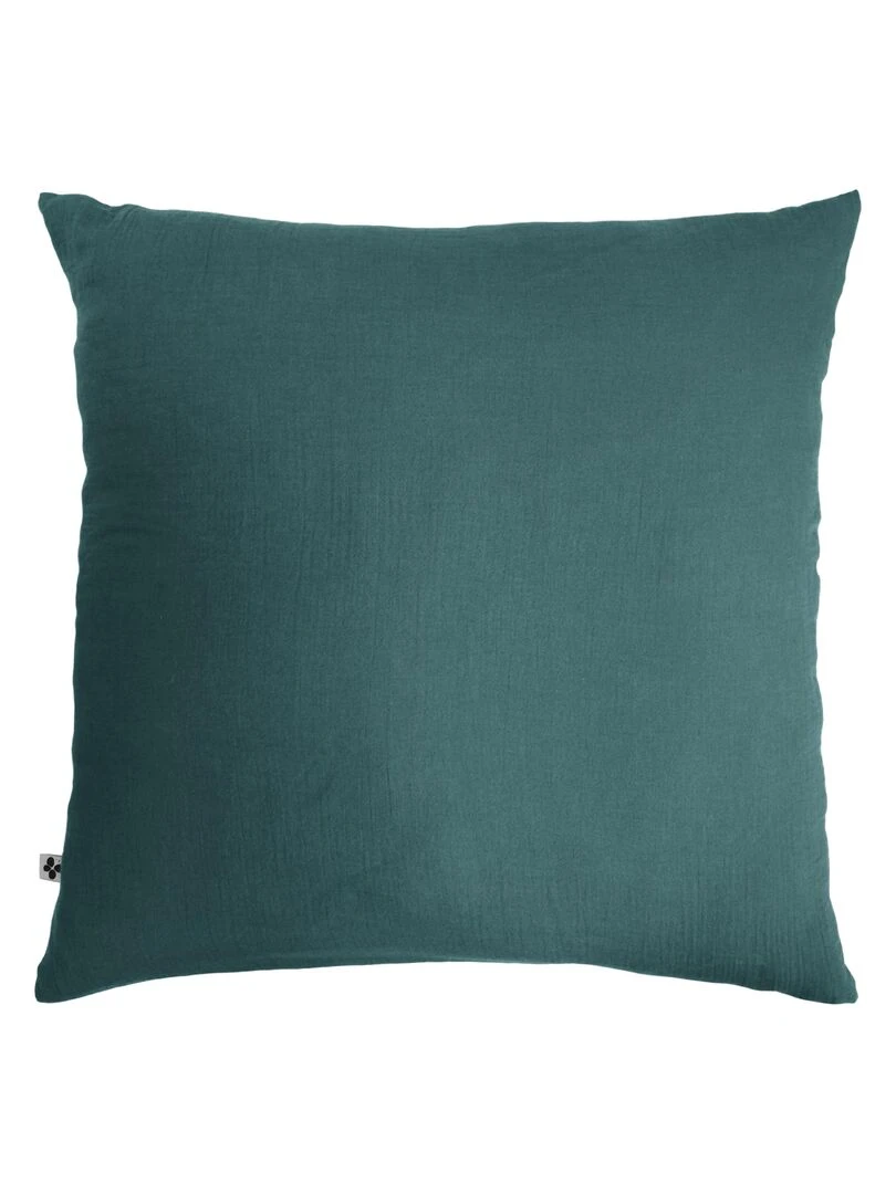 Taie d'oreiller Double Gaze Coton Collection Gaia Bleu canard