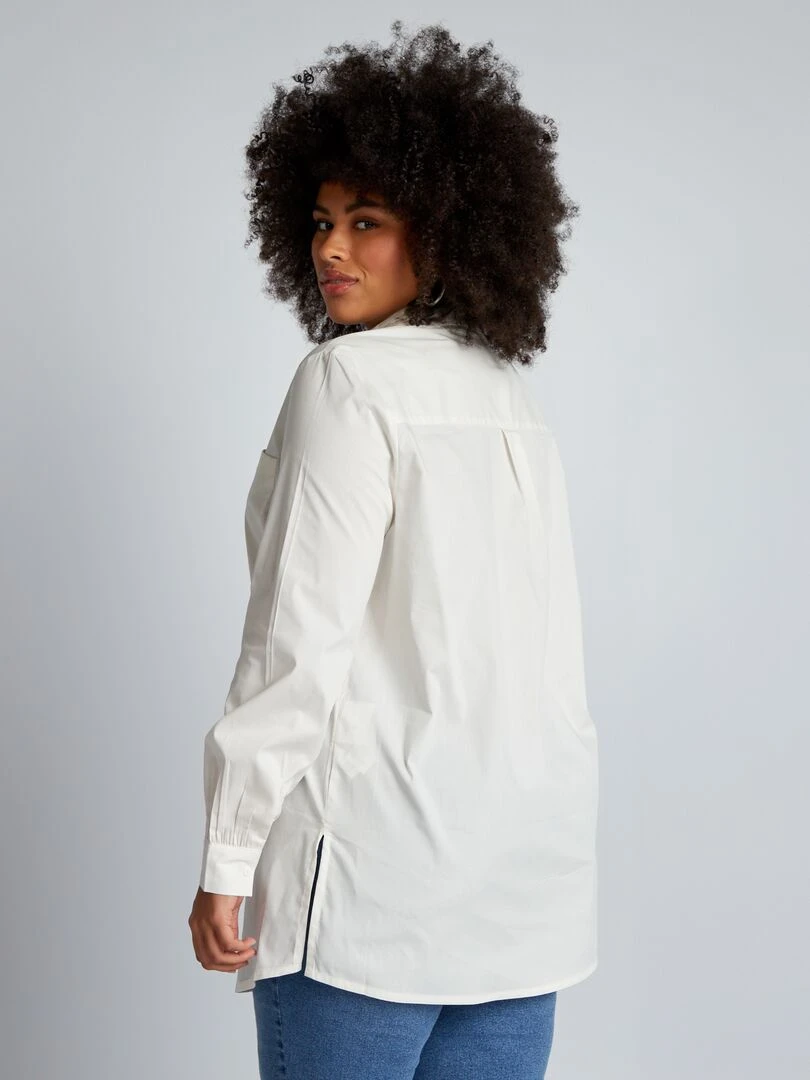 Chemisier en popeline   BLANC
