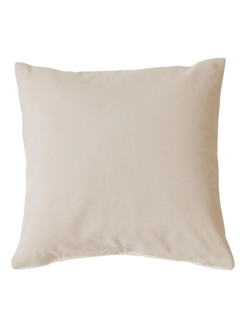 Coussin en coton recyclé gaufré Ecru