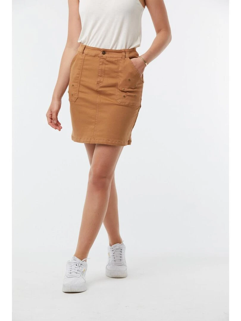Lee Cooper   Jupe coton  NICOLE   Marron caramel