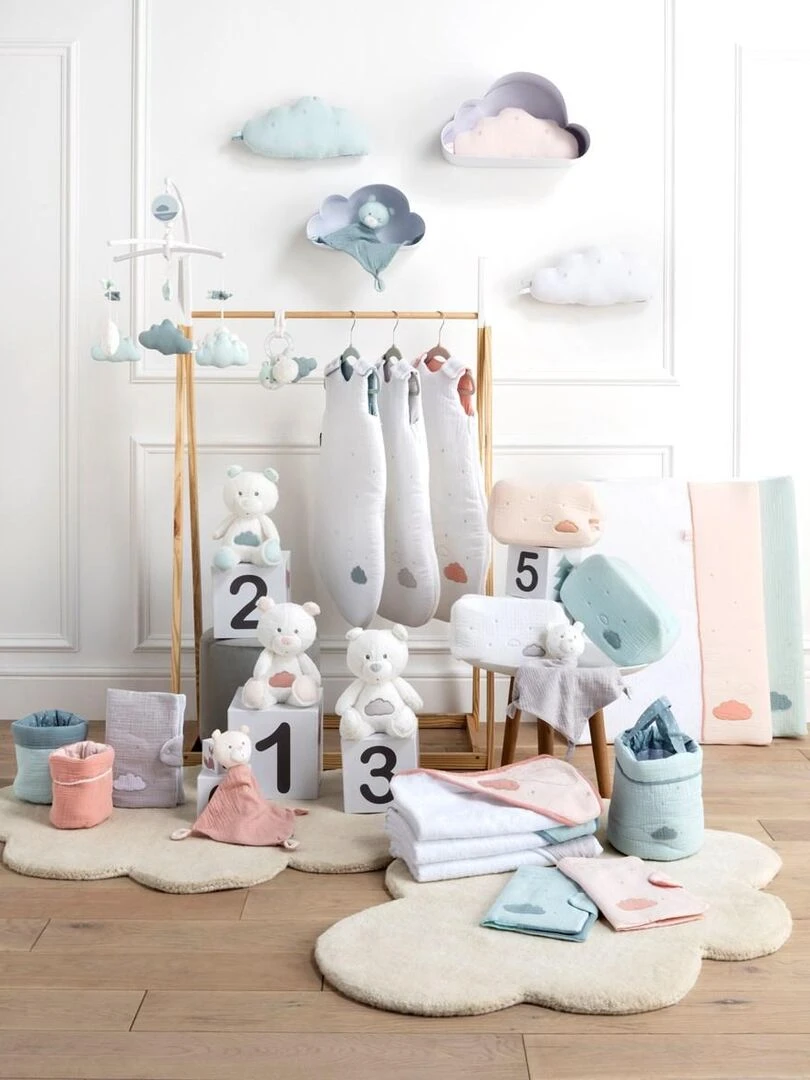 Matelas à langer en coton   SAUTHON   Blanc Rose