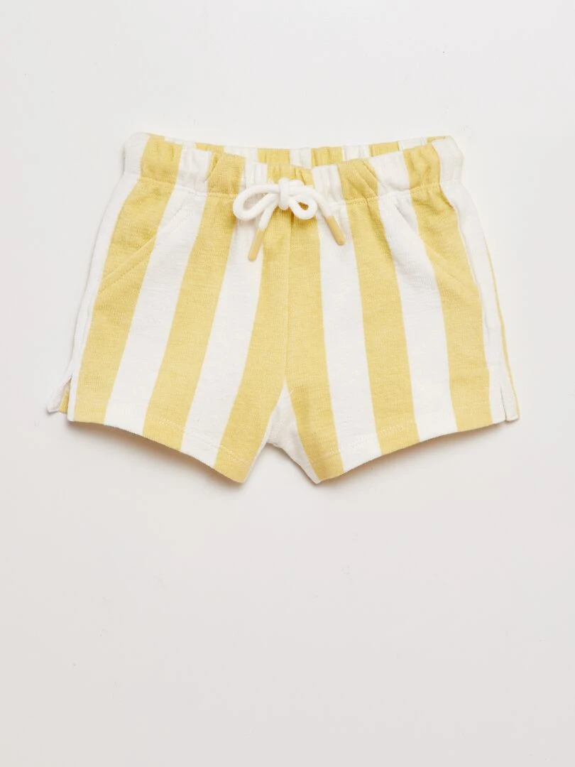 Short en éponge Blanc/jaune