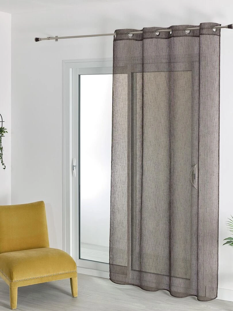 Voilage tamisant en filet rustique Taupe