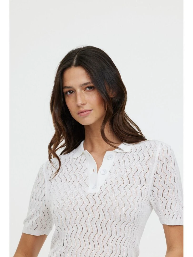 Lee Cooper   Polo manches courtes viscose slim BAHIA MC   Blanc