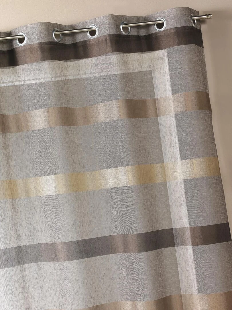 Voilage tissé à rayures horizontales dégradées Taupe