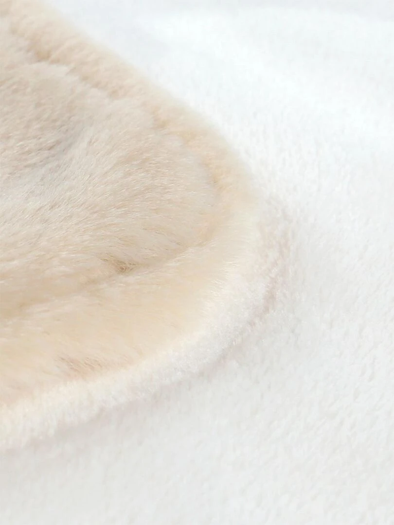 Couverture 75 x 100 cm longs poils    Blanc
