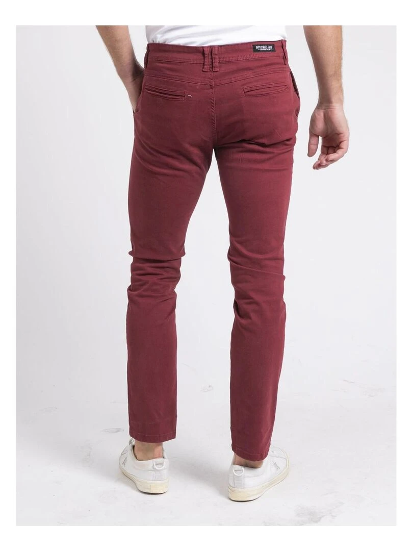 Pantalon chino VALDEK Bordeaux