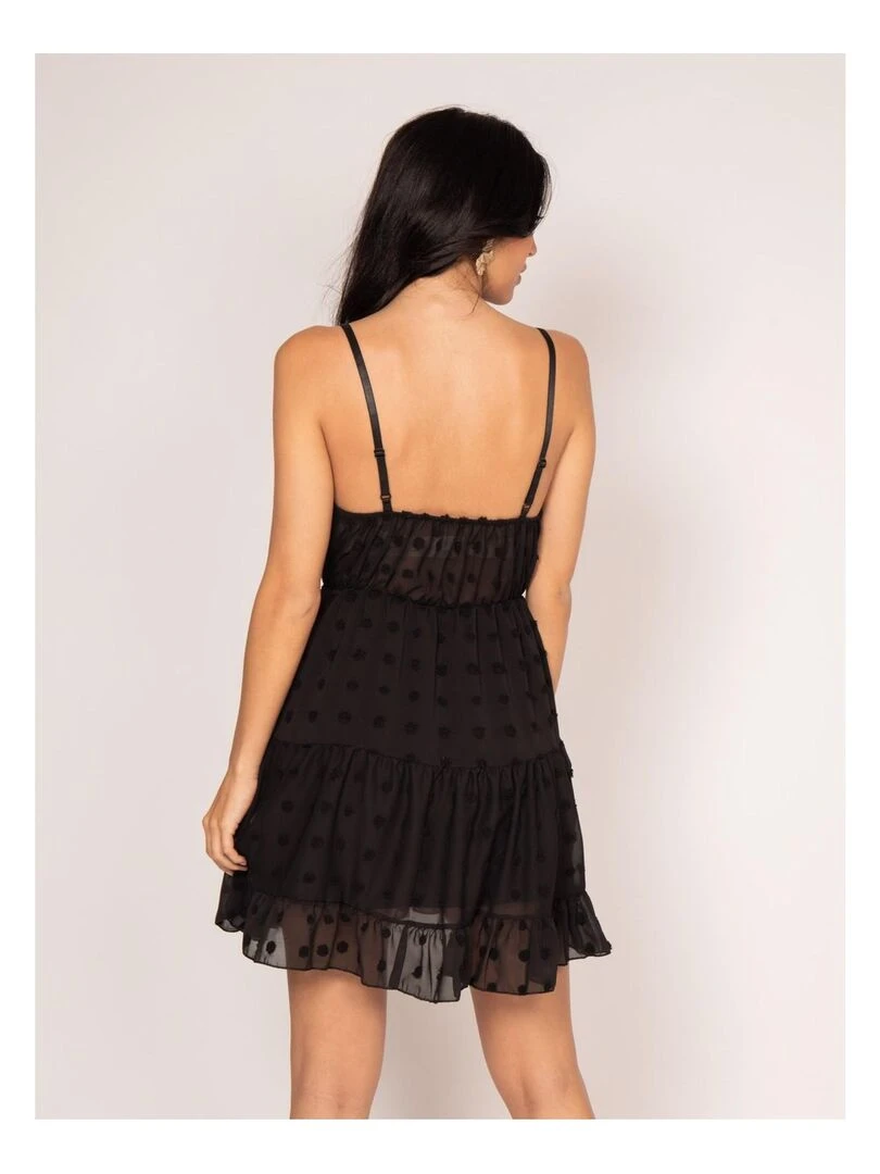 Robe courte plumetis IPEKA Noir