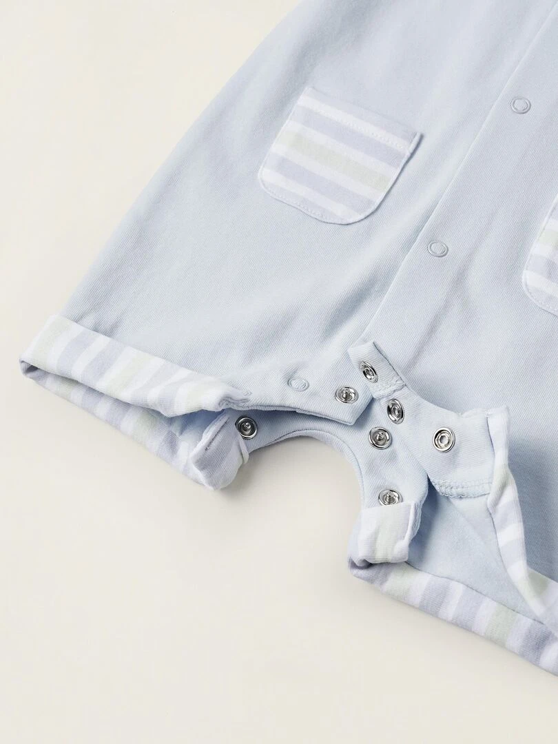 Combinaison à manches courtes pour nouveau né manches longues EARLY BLOOM   Bleu clair