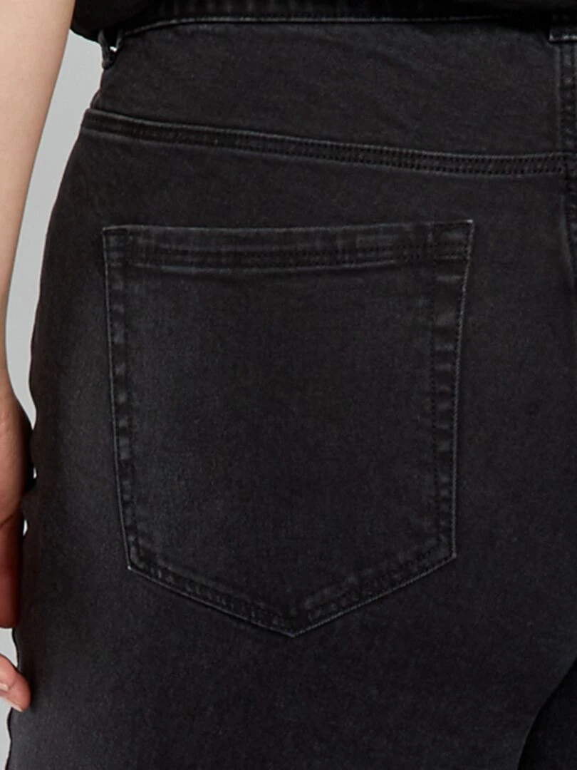 Jean slim à taille haute   L32   Noir
