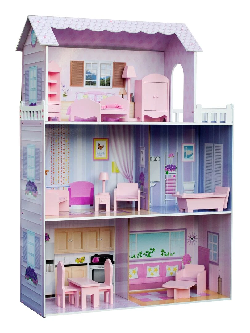 Grande Maison de poupée en bois Rose 13 accessoires enfant Olivia's Little World Dreamland Tiffany N/A