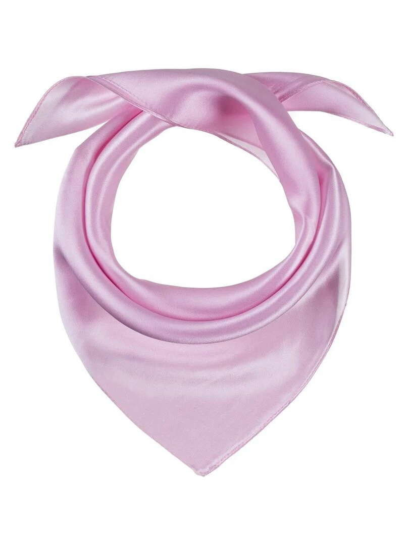 Carré de soie Piccolo uni Vieux rose