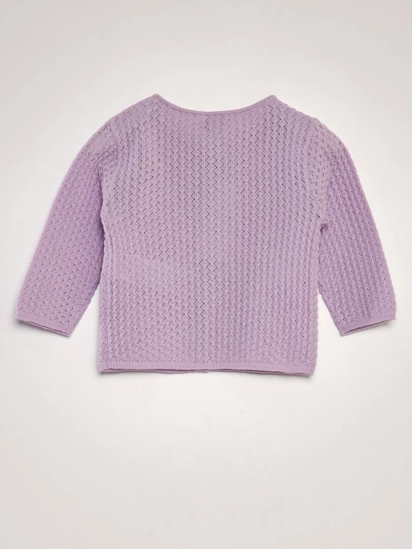Gilet maille fantaisie Violet