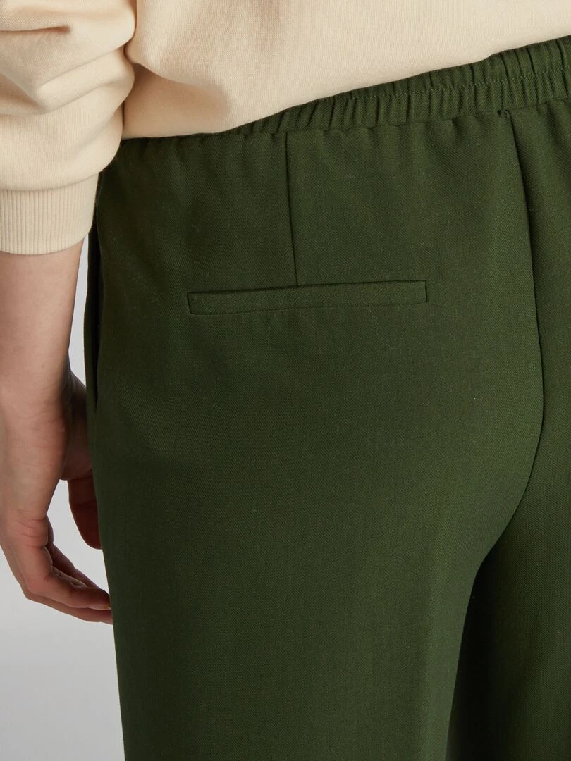 Pantalon droit avec liens à nouer   Vert