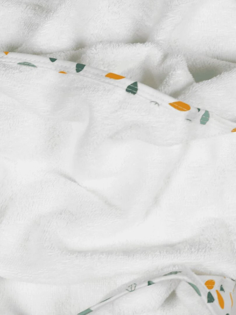 Set de bain bébé   modèle feuilles   Blanc