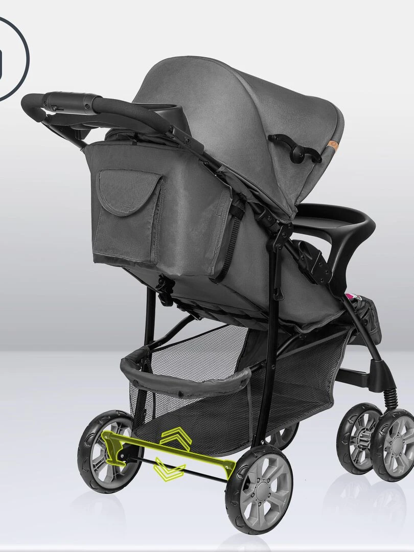 LIONELO Emma   Poussette canne   Accessoires  inclus   Gris / Rose   Gris Rose