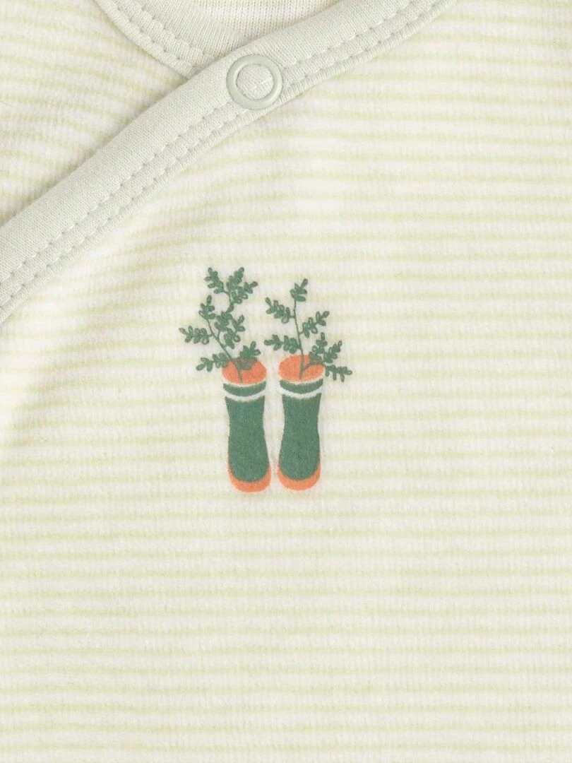 Pyjama bébé à manches longues en velours   SAUTHON   Vert