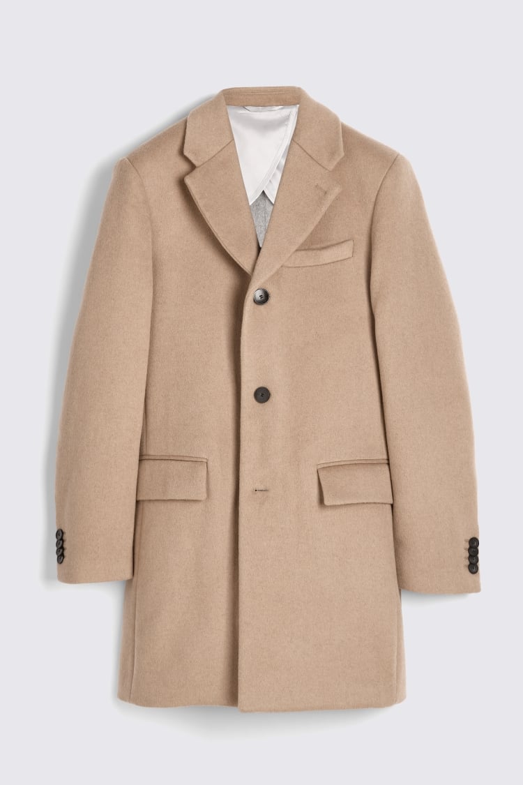 Camel Wool Cashmere Blend Overcoat   Buy Online at Moss