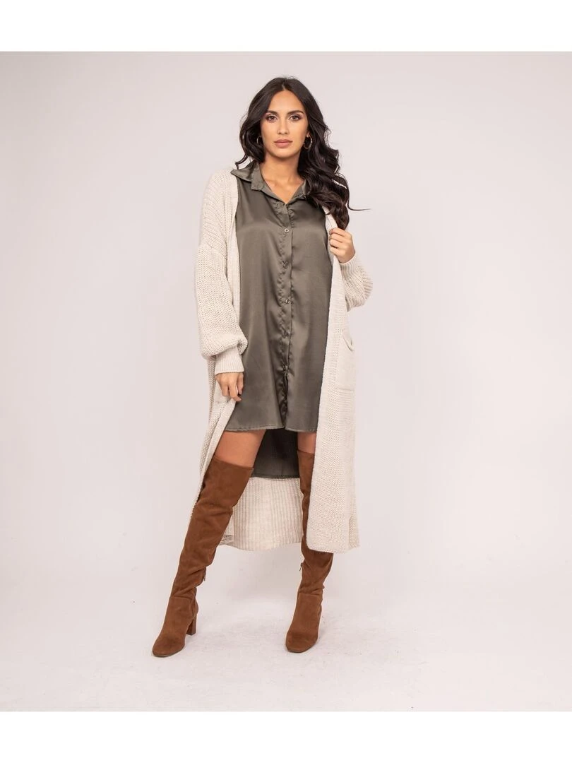 Gilet long ouvert KILIAN   Beige