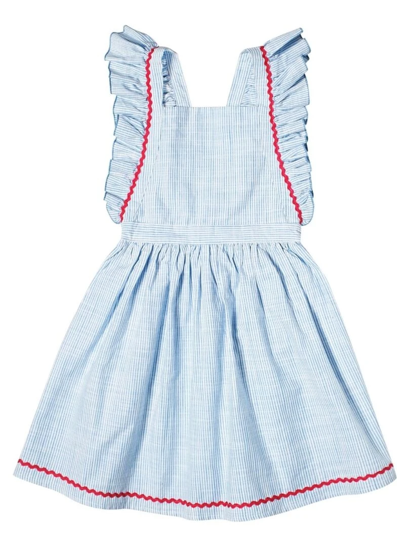 Robe Cérémonie e Fille  Fines Rayures  LILI   La Faute à Voltaire   Bleu Bleu ciel Blanc
