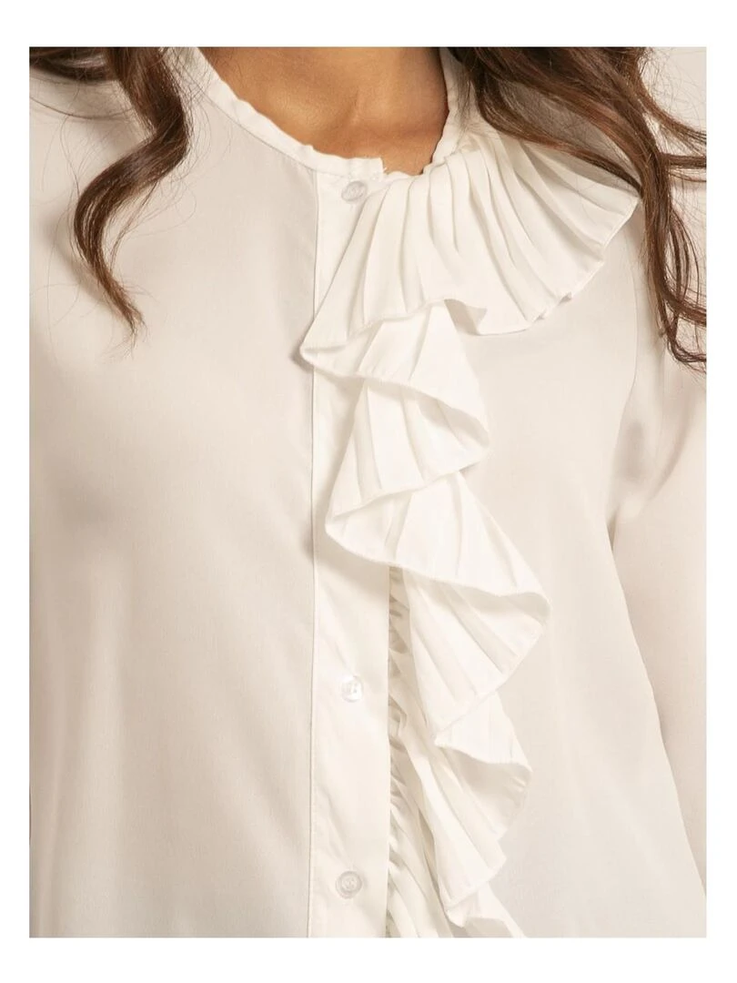 Chemise avec volant ODILE Blanc