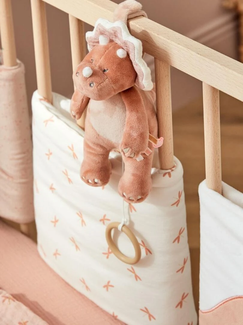 Protège barreaux pour lits et parcs bébé  écru/rose poudré   Noukie's   Blanc