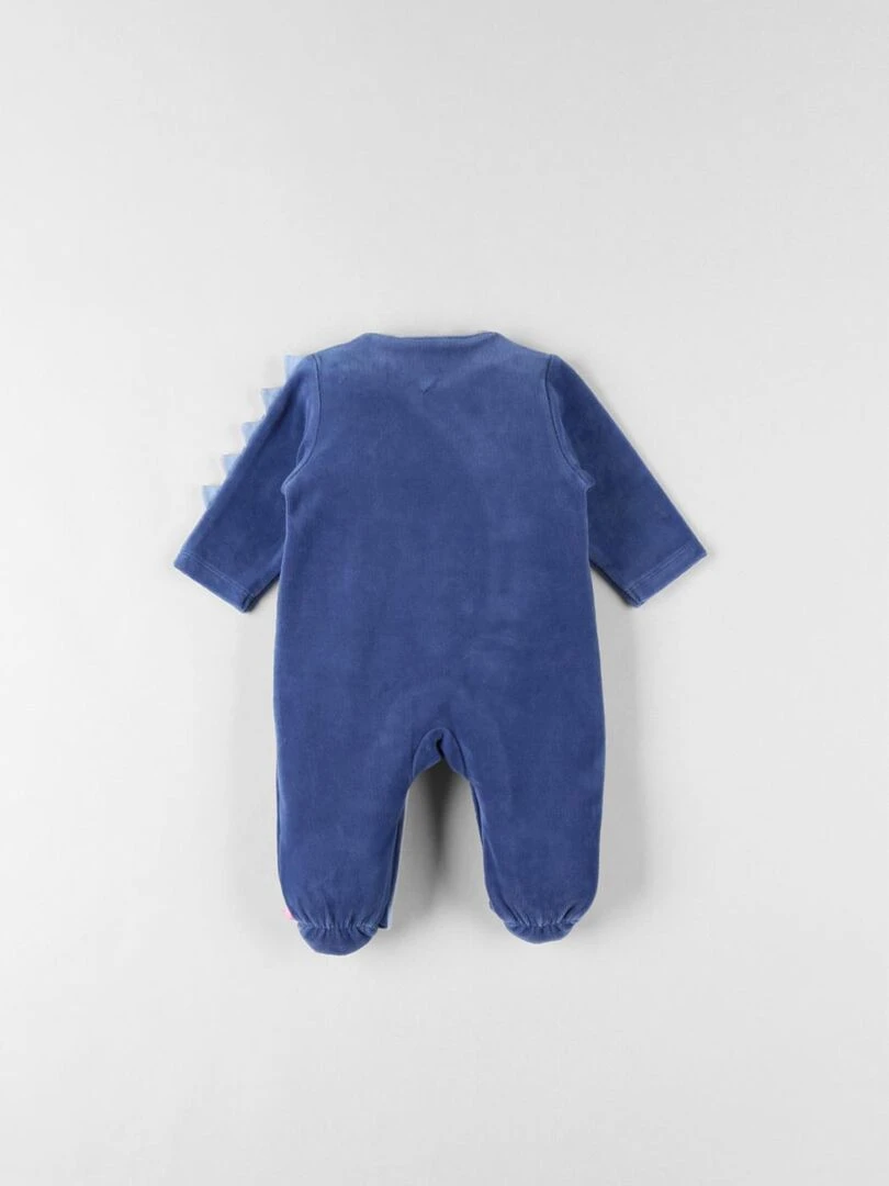 Pyjama 1 pièce dino en velours foncé Noukie's Bleu