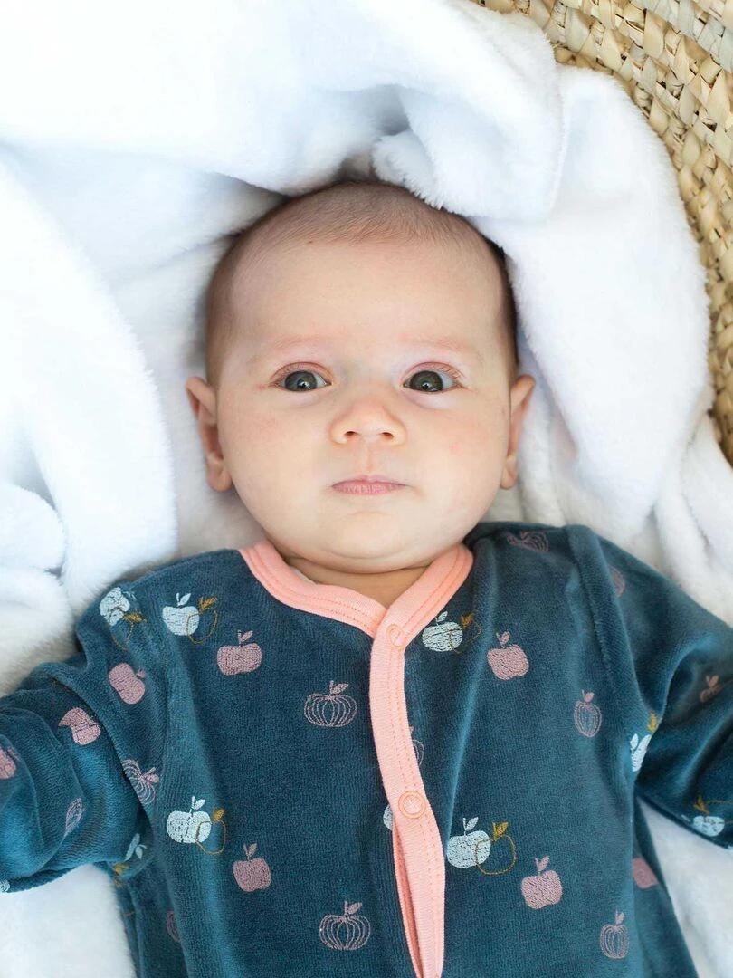 pyjama bébé motif pomme Bleu