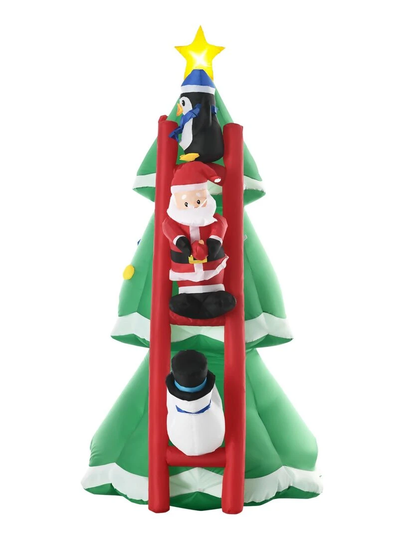 Décoration gonflable LED sapin de Noël décoré 2 47H m Vert