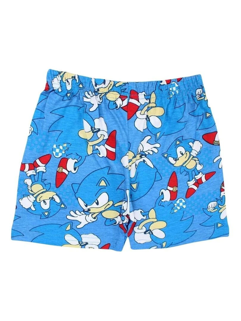 Sonic   Ensemble T shirt short garçon Imprimé Sonic   Bleu