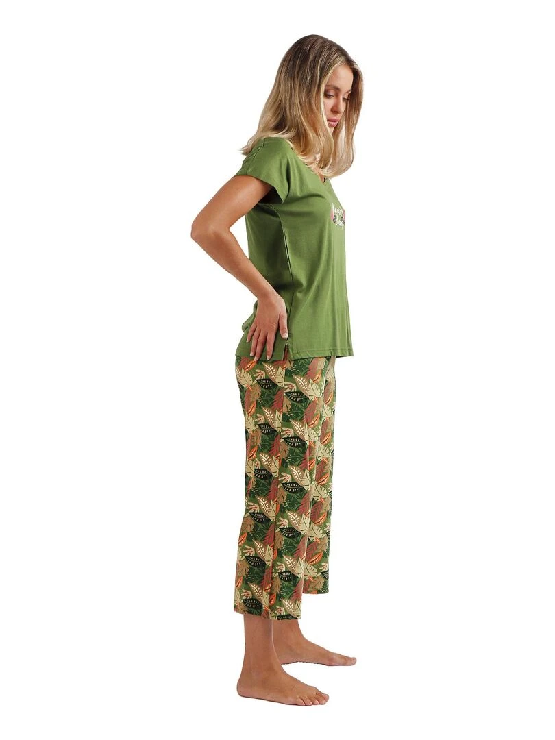 Pyjama pantalon palazzo t shirt Apres Sleep   Vert
