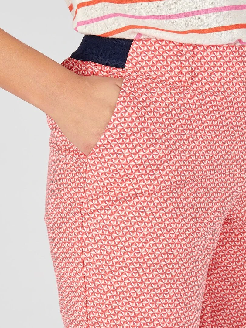 Pantalon 7/8ème satin de coton   Damart   Rose