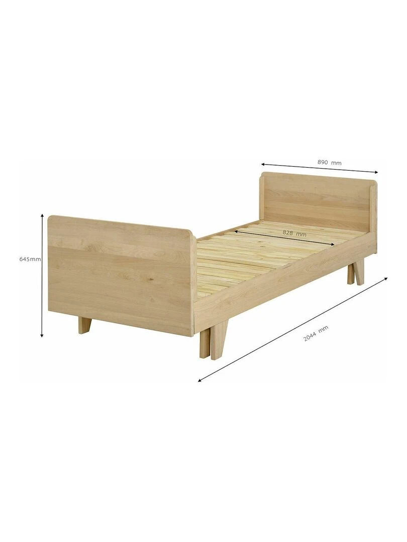 Pack lit extensible avec matelas Nando   AKITEN RETAIL   Marron