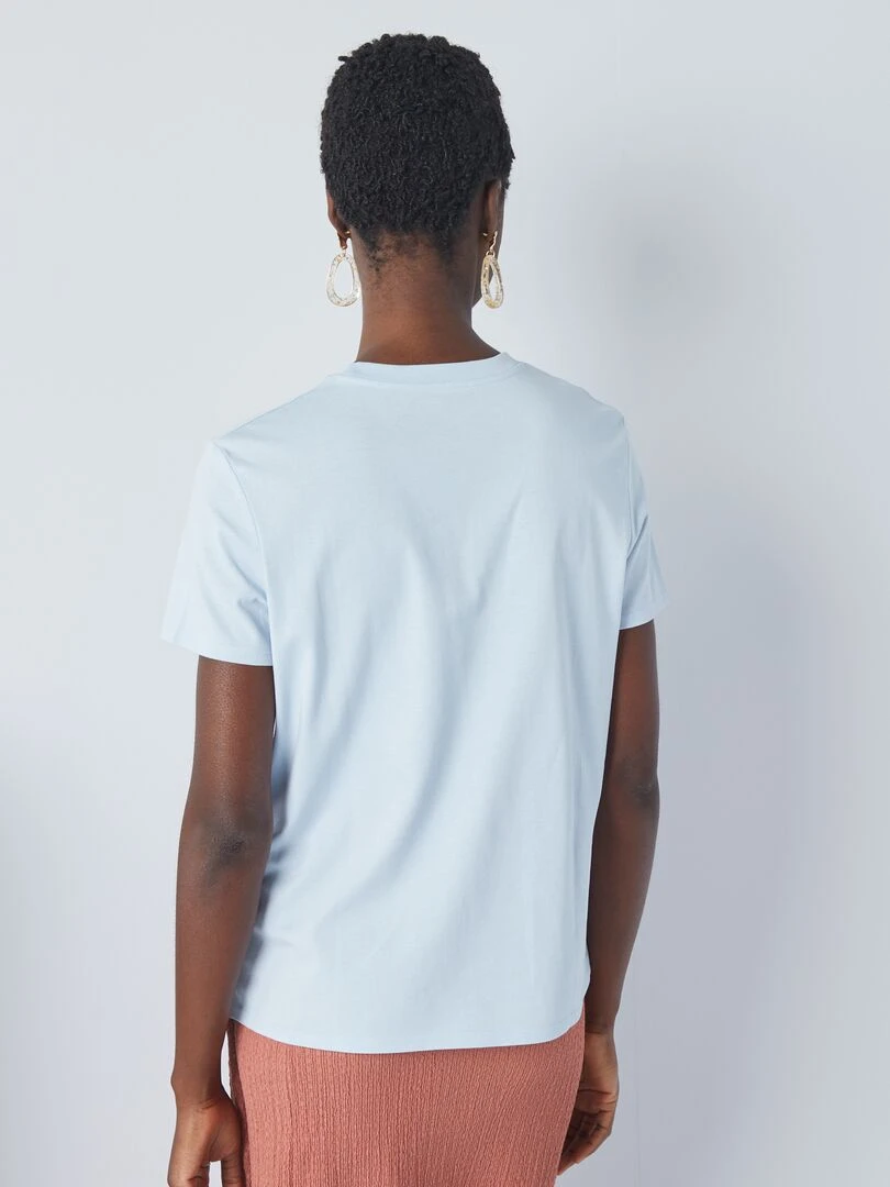 T shirt uni en jersey   BLEU
