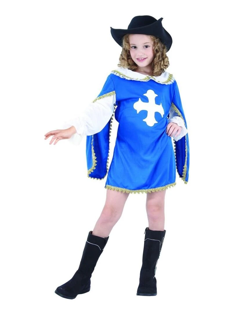 Déguisement Mousquetaire fille enfant Bleu