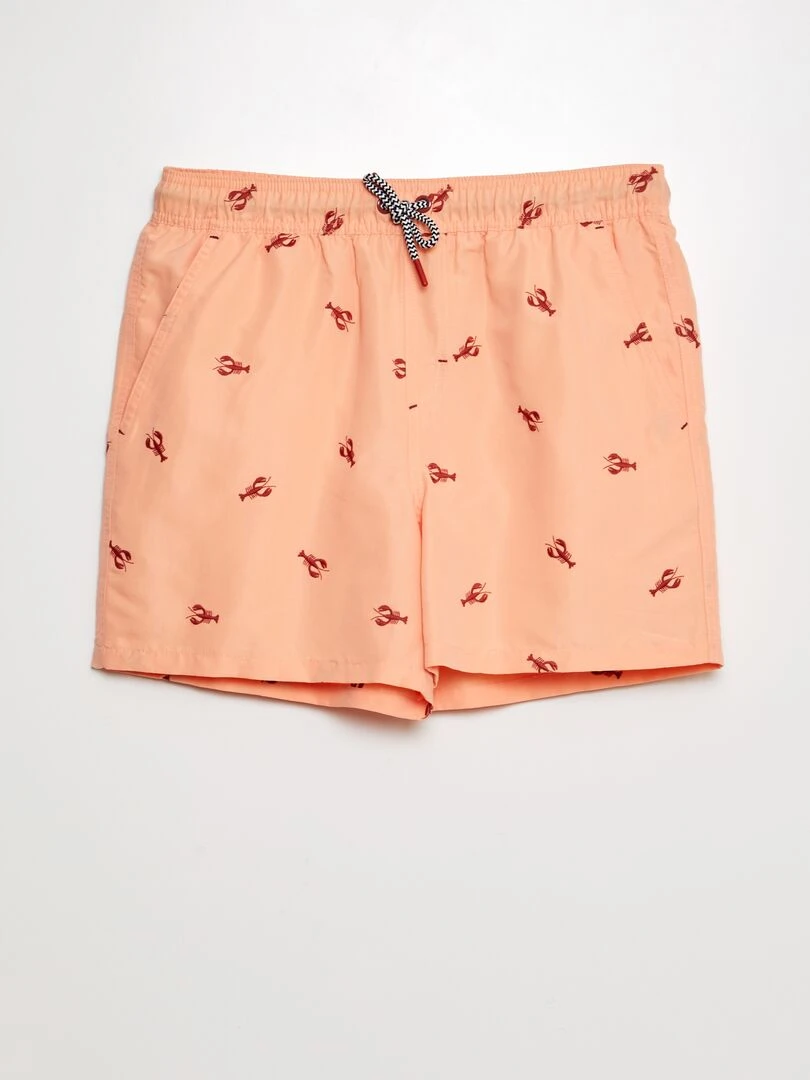 Short de bain à motif Orange rose