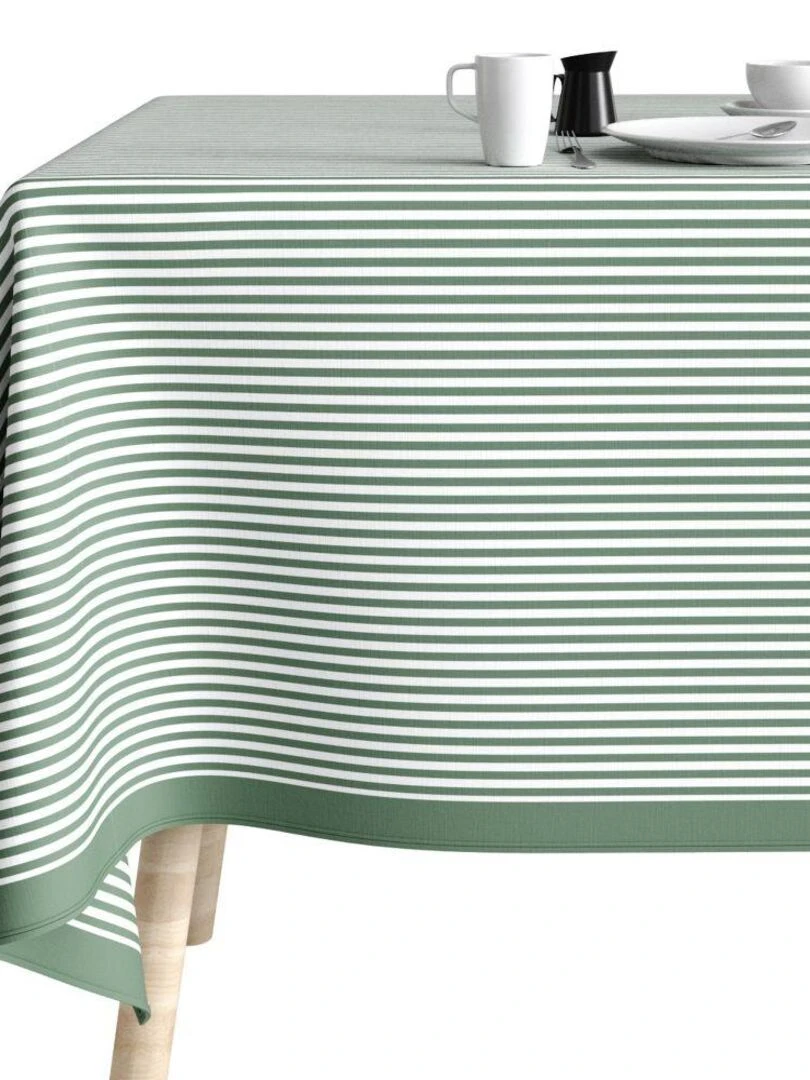 Nappe rectangulaire anti tache en Coton   Milleraie   Vert