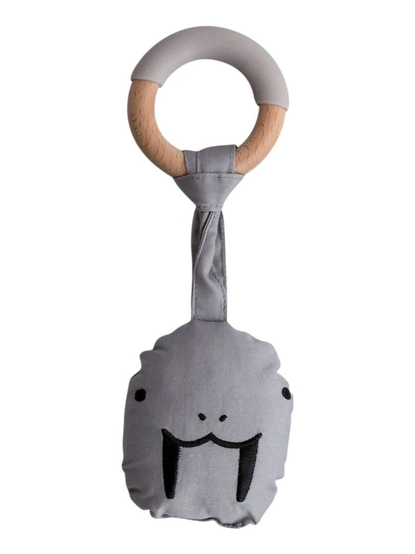 Anneau de dentition avec peluche Animal Gris