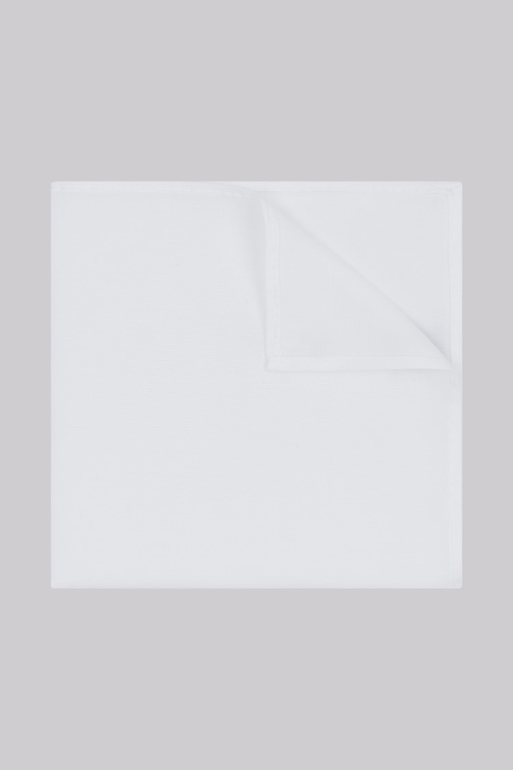 White Cotton Pocket Square Buy Online at Moss